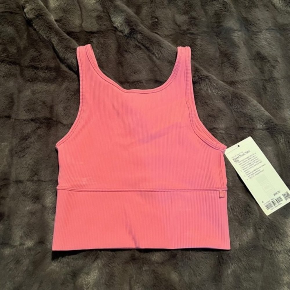 Lululemon Power Pivot Tank Ribbed Pink Blossom NWT